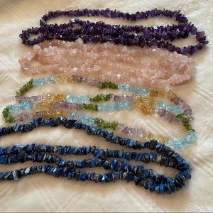 4 Beautiful Gem Chip Necklaces